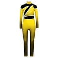 thumbnail image 2 of Hansber Girls Sparkly Long Sleeve Full Body Unitard Gymnastics Leotard Ballet Dance Bodysuit Jumpsuit Yellow 10, 2 of 4
