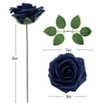 thumbnail image 3 of 50 rosas artificiales con tallos y flores de espuma de tacto real para hacer tú mismo, ramo de boda, centro de mesa, arreglo floral, fiesta, decoración del hogar (color azul), 3 of 4