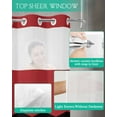 thumbnail image 4 of No Hook Shower Curtain with Snap-in Liner, Black White Chevron Waterproof Fabric Bathroom Curtains, Geometric Red Sea Wavy Striped Bath Curtains & Mesh Top Window Stand Up Stall 36"x72", 4 of 6