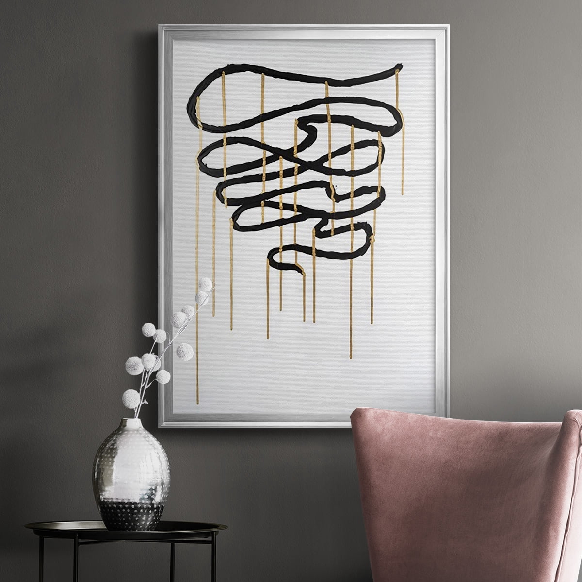 Weeping Ribbon I Premium Framed Print, in Gold, Black, or Silver - Ready to Hang