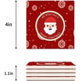 thumbnail image 3 of FMSHPON Merry Christmas Santa Claus Set of 4 Coaster for Drinks, Absorbent Ceramic Stone Coasters Cup Mat with Cork Base for Home Kitchen Room Coffee Table Bar Decor, 3 of 4