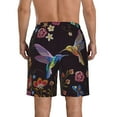 thumbnail image 3 of Kll Humming Bird And Tropical Flowers Men'S Casual Summer Beach Shorts Hawaiian Shorts With Pockets-Xx-Large, 3 of 9