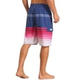 thumbnail image 3 of INSPIRE CHIC Men's Striped Drawstring Waist Vacation Beach Shorts with Pockets 34 Navy Red, 3 of 4