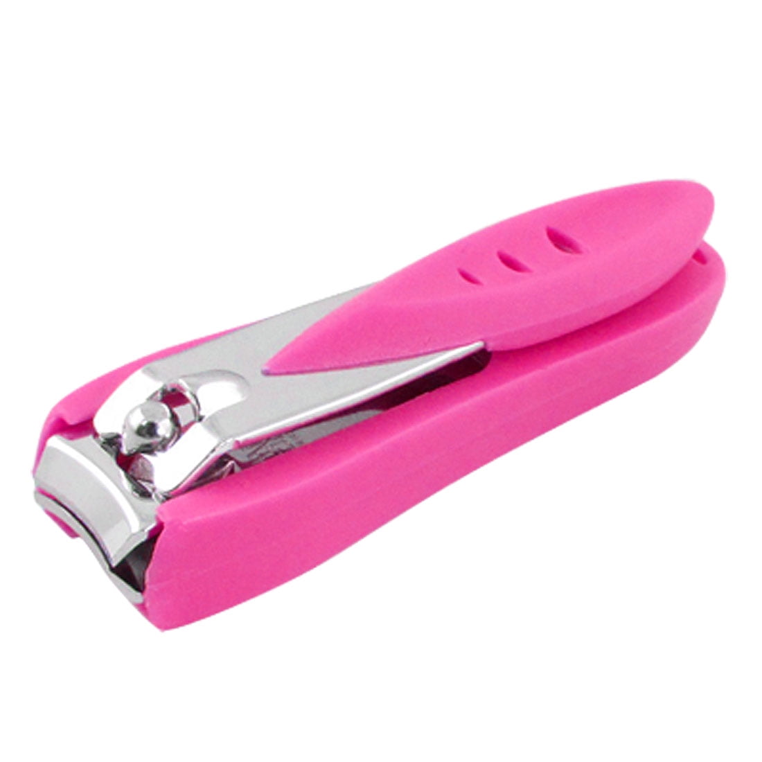 Unique Bargains Flat Cutting Edge Plastic Handle Nail Clippers Trimmer