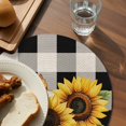 thumbnail image 3 of Sunflower Checkered Round Placemats Set of 2 for Dinning Tables,Heat-proof Braided Table Mats 15 Inch,Black Buffalo Plaid Pastoral Flowers Washable Place Mat for Kitchen Restaurant Party Table Decor, 3 of 9