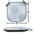thumbnail image 4 of Geometry Chair Seating Cushion Set of 6, Proportion of the World with Intersecting Concentric Spiral Art, Seat Pads for Office with Anti-slip Backing, 16"x16", Pale Blue, by Ambesonne, 4 of 7