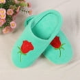 thumbnail image 4 of Clearance Sale!1Pair Memory Foam Indoor Slippers for Women Warm Plush Home Slipper Autumn Winter Shoes House Flat Floor Soft Slient Slides Bedroom Green 2 36-37, 4 of 6