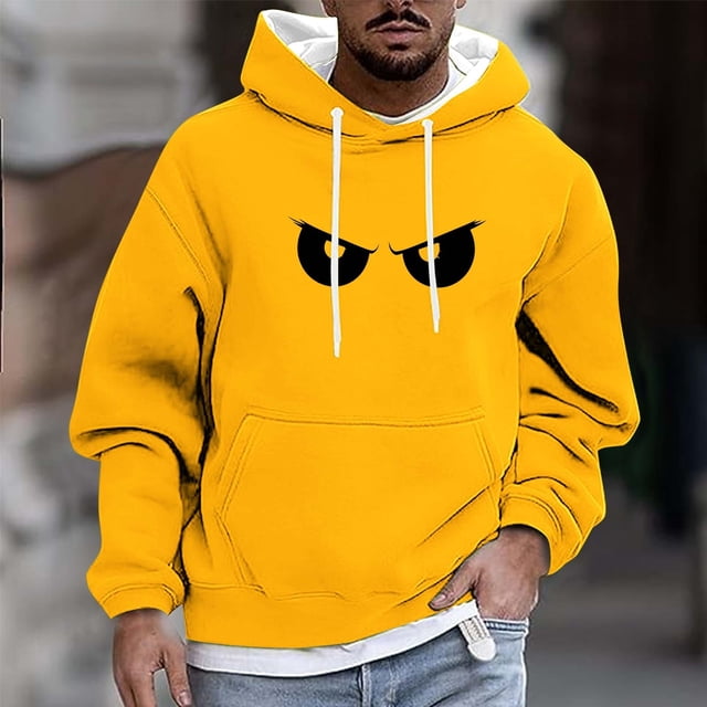 Handshe Chandail à Capuche pour Hommes, Mode Décontractée Imprimé Graphique Chandail à Manches Longues, Cordon de Serrage Réglable Mode Urbaine Tenue Décontractée Extérieure pour Hommes, Grande Taille