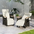 thumbnail image 2 of Gymax 2PCS Patio Rattan Lounge Chair PE Wicker Recliner Chair w/ Adjustable Backrest & Footrest White, 2 of 10