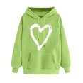 thumbnail image 1 of Plebaso Sweat à Capuche pour Femmes Mignon Cœur Manches Longues Décontracté avec Poches, 1 of 5