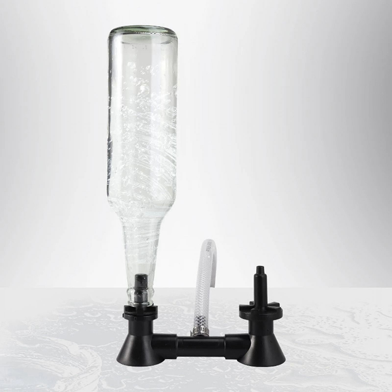 2X Double Wine Rinser Beer Bottle Washer Homebrew Beer Wine Cleaning Equipment Cleaner with Faucet Bar Tools