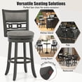 thumbnail image 5 of Costway 30.5" Upholstered Bar Stool Set of 1 with Wooden Frame Swivel Seat Footrest for Pub, 5 of 8