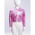 thumbnail image 3 of vastwit Kids Girls Shiny Metallic Tassels Fringed Cowgirl Jacket Long Sleeve 70s Party Disco Jazz Hip Hop Dance Tops Pink 8, 3 of 7
