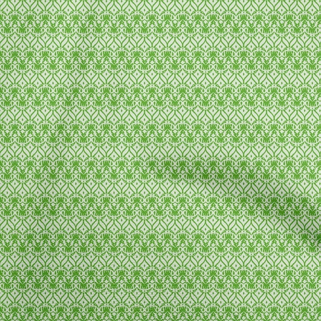 oneOone Viscose Jersey Green Fabric Asian Ikat Craft Projects Decor Fabric Printed By The Yard 60 Inch Wide