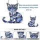 thumbnail image 3 of Blue & White Cat Suncatcher Ornament, Acrylic Cat Suncatcher Garden Decor, 3 of 5