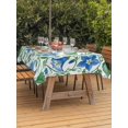 thumbnail image 3 of Outdoor Tablecloth with Umbrella Hole for Patio/Picnic/Party/Camping, Blue Green Botanical Waterproof Table Cloth Rectangle Table Cover Washable, Watercolor Spring Floral Summer (60"x 120"), 3 of 8