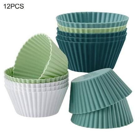 

Cupcake Mould Muffin Mold Round Home Kitchen Non Stick Stackable Soft Silicone
