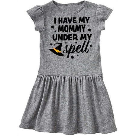 

Inktastic I Have My Mommy Under My Spell with Cute Witch Hat Gift Toddler Girl Dress