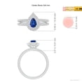 thumbnail image 4 of ANGARA Natural Split Shank Pear Sapphire and Diamond Double Halo Ring in 14K White Gold for Women (Size-6x4mm) | September Birthstone, Anniversary, Jewelry Gift for Women | Natural Blue Sapphire Ring, 4 of 9