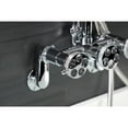 thumbnail image 3 of Kingston Brass AE8151RKX Webb 7-Inch Adjustable Wall Mount Clawfoot Tub Faucet with Knurled Handle and Hand Shower, Polished Chrome, 3 of 7