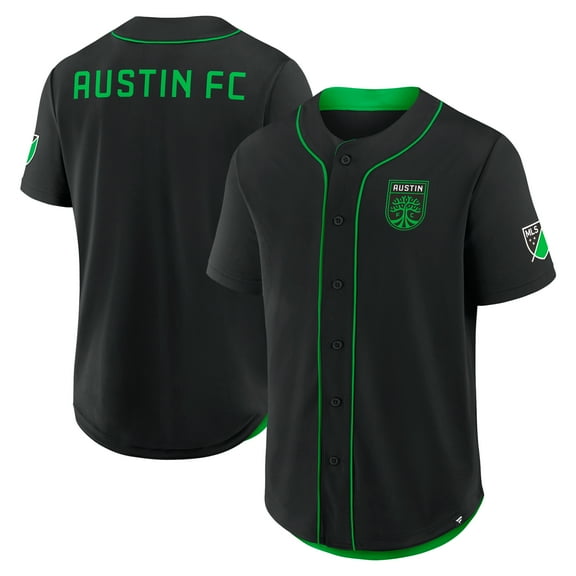 Men's Fanatics Black Austin FC Injury Time Baseball Jersey
