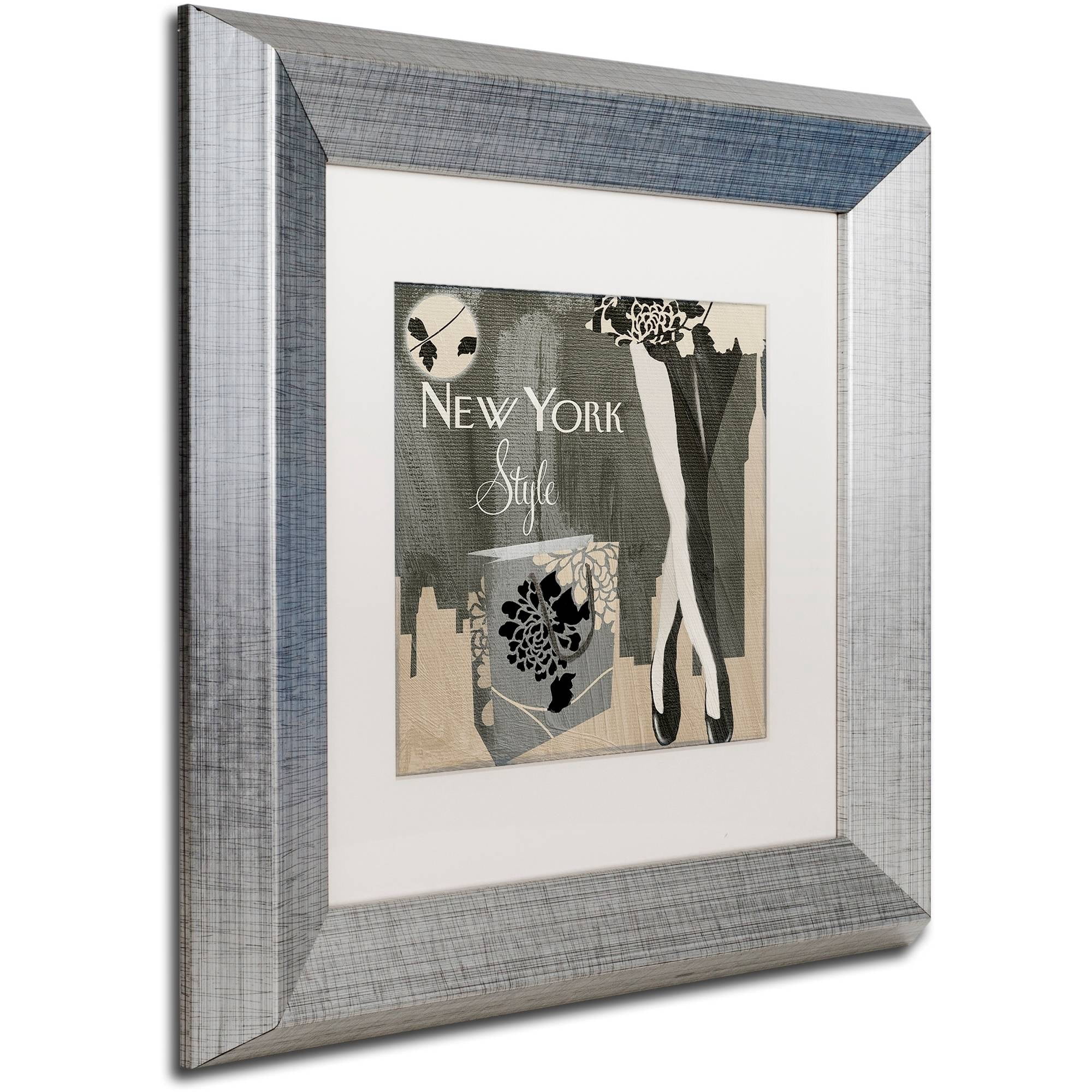 Trademark Fine Art "New York Style II" Canvas Art by Color Bakery White Matte, Silver Frame