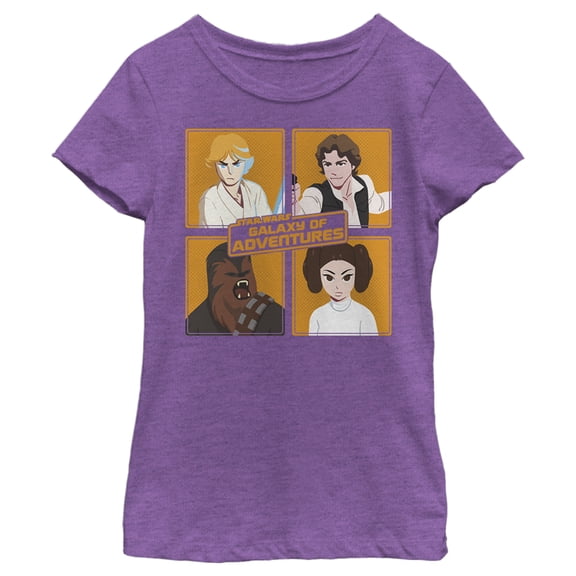 Girl's Star Wars: Galaxy of Adventures Favorite Rebel Square Graphic Tee Purple Berry Large