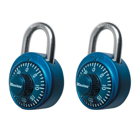Master Lock Padlock 1530T Dial Combination Lock, 1-7/8 in. Wide, Assorted Colors,