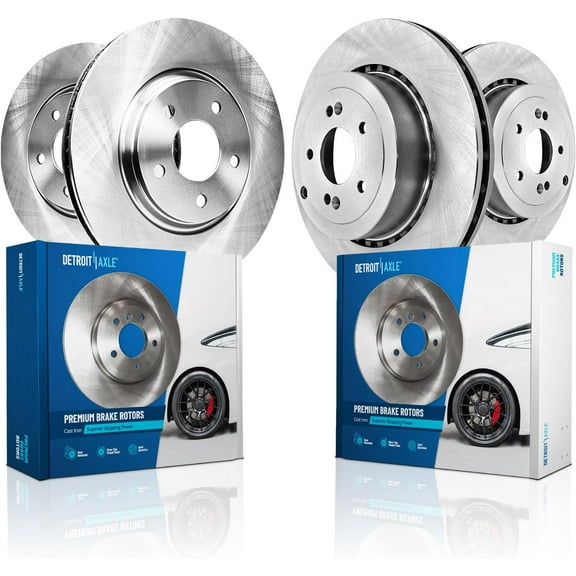 Detroit Axle - Brake Rotors for 2018-2022 Kia Stinger 2019-2023 Genesis G70 [with Brembo Brakes] 13.78" inch Front and 13.39" inch Rear Disc Brake Rotors 2020 2021 Replacement