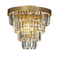 thumbnail image 3 of AloaDecor 3-Light 13" Cone Shape 3-Tier Crystal Flush Mount Soft Gold Painted Brass, 3 of 5