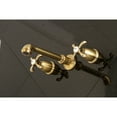 thumbnail image 2 of Kingston Brass KS7027TX French Country Two-Handle Wall Mount Roman Tub Faucet, Brushed Brass, 2 of 8