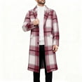 thumbnail image 6 of Hesxuno Mens Trench Coat Long Single Brested Overcoat Winter Notched Collar Casual Pea coat With Pockets Red S, 6 of 6