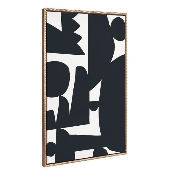 Kate and Laurel Sylvie Beaded Quiet Jungle I Vintage Framed Canvas Wall Art by Kelly Knaga, 28x38 Gold, Modern Abstract Art Wall Décor