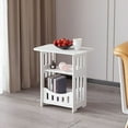 thumbnail image 4 of LAMIRO Side Table Night Stand,3 Tier Narrow End Table with Display Shelf,Small Bookcase Bookshelf,Simple Bedside Table Storage Rack for Bedroom,Living Room,Office,Bathroom,White, 4 of 4