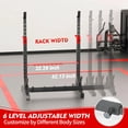 thumbnail image 4 of Barbell Rack,Blacksmith Adjustable Squat Rack with 12 Height & 6 Width Levels and 600 lbs Capacity,Black, 4 of 7