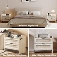 thumbnail image 6 of Boho Rattan Nightstand Set of 2, with Type-C Charging Station & 2 Large Storage Drawers, Modern Bedside Tables for Bedroom - Cream White, 6 of 9