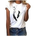 thumbnail image 2 of Tejiojio Graduation Season Gifts Womens Clothes Clearance Funny Women O-Neck Short Sleeve T-Shirt Feather Print Casual Top Tee Blouse, 2 of 6