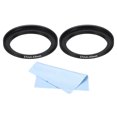 thumbnail image 1 of Unique Bargains 49mm-43mm Step Down Ring with Cleaning Cloth, 2 Pack Camera Lens Filter Adapter Ring, Black, 1 of 6