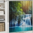 thumbnail image 6 of Creowell Waterfall Forest Blue Water Pretty Shower Curtain Bathroom Decor 100% Polyester Fiber Chic Modern Style with Hooks 36x72, 6 of 7