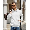 thumbnail image 4 of COOFANDY Mens Quarter Zip Pullover Quilted Sweatshirt Knit Long Sleeve Mock Neck Sweater Polo with Pocket, 4 of 6