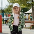 thumbnail image 4 of FKELYI Zipper Front Hoodies with Pockets Green Camo Dinosaur Print Fall Winter Jackets Boys Girls Hooded Sweatshirt Athletic Top Hoodie for School Home, M, 4 of 6