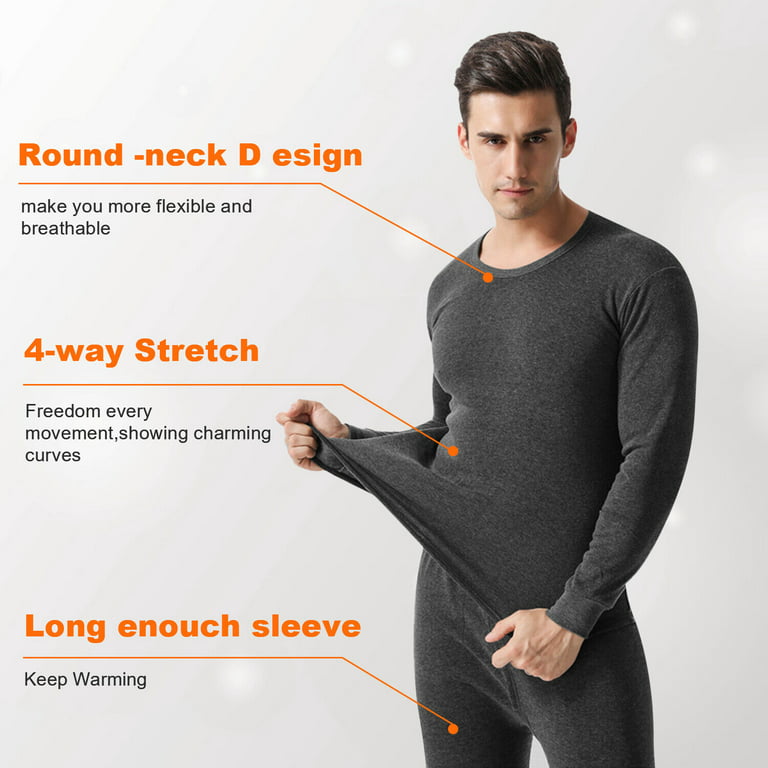 Thermal Underwear for Men - Ultra Soft Long - Heated Warm Hunting Gear Base  Layers for Extreme Cold Weather 