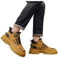 thumbnail image 6 of Mens Ankle Boots Lace‑Up Round Toe Soft‑Sole Comfort Short Boots with Rotating Shoelace Buckle Padded Inner Lining for Commute Hiking Daily Outdoor Casual Wear, 6 of 9