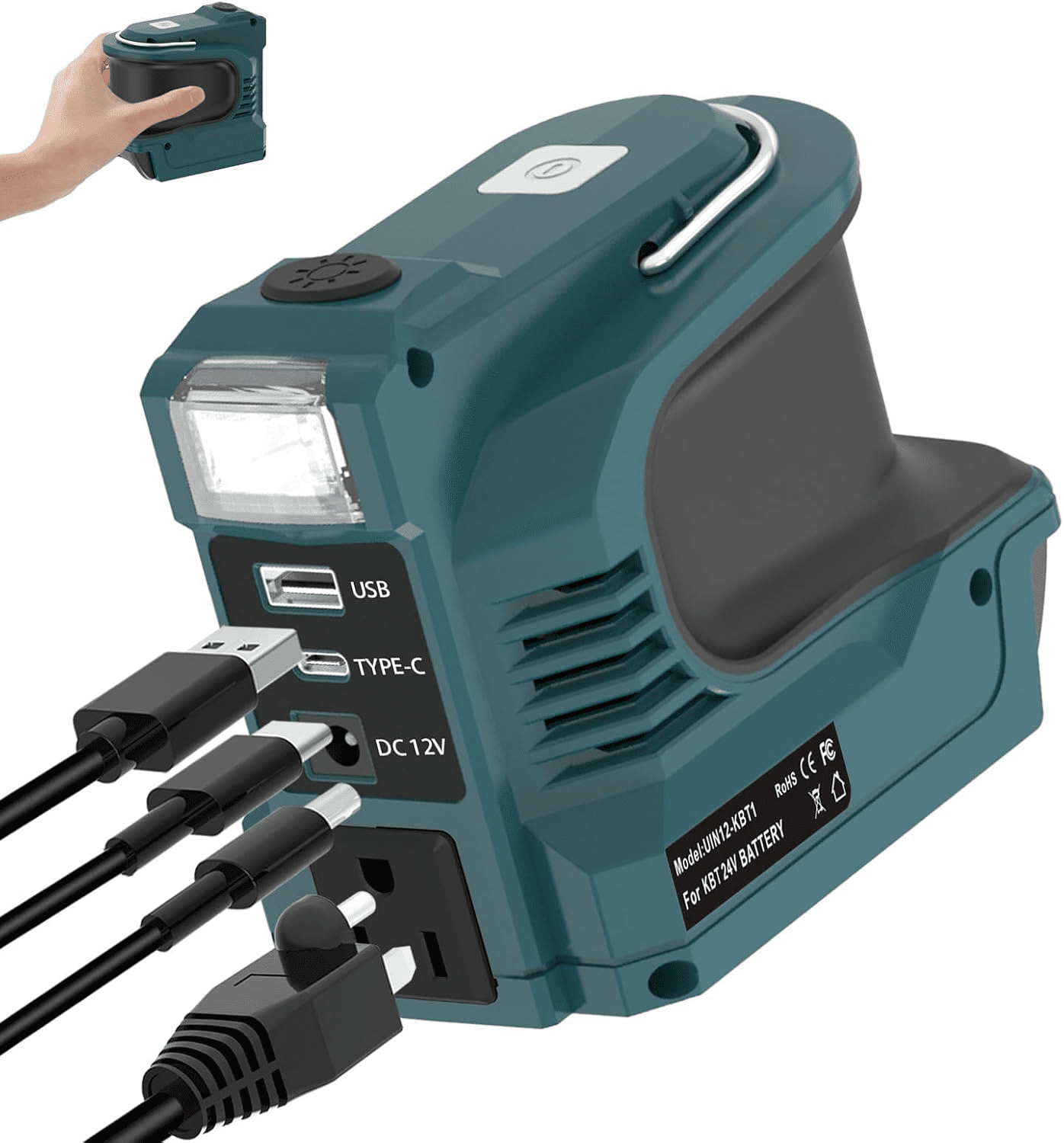 Outdoor Power Bank AC 120-220V 200W Battery Inverter Adapter For  Ma*kita 18V Li-ion Batteries