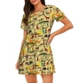 thumbnail image 1 of Easygdp Ethnic African Camisón de manga corta para mujer, informal, estampado, 1 of 6