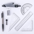 thumbnail image 3 of Geometry Kit Set 8 Pieces Student Supplies With Shatterproof Storage Box,includes Rulers,protractor, 3 of 5