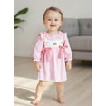 thumbnail image 4 of BemeyourBBs Toddler Baby Girls Thanksgiving Outfit Embroidery Turkey Gingham Plaid Ruffle Princess Dress Long Sleeve Crew Neck Bowknot Pleated Fall Winter Dress Clothes, 4 of 9