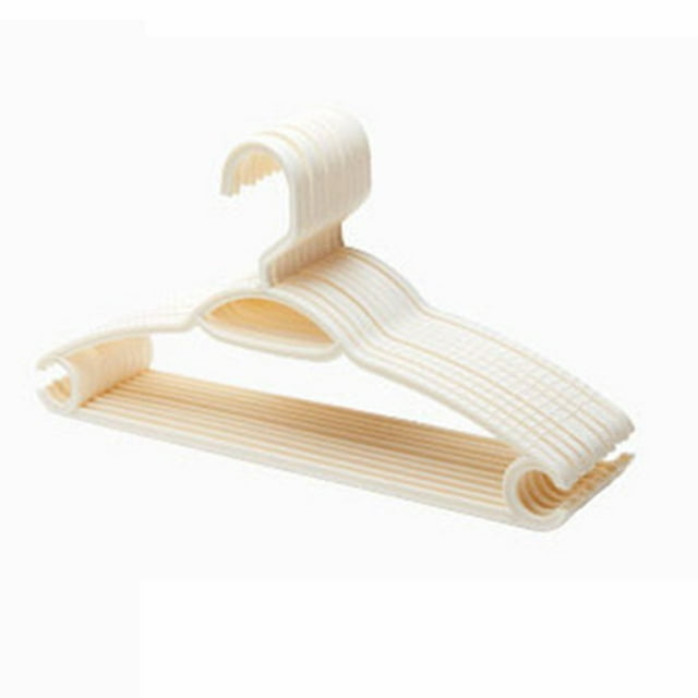 10pcs Plastic Clothes Hangers No Shoulder Bumps Hanging Closet Organizer