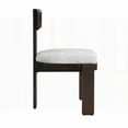 thumbnail image 3 of Modern Fabric Dining Chairs Set of 2 - Gray Seating on Dark Brown Rubber Wood Legs, 3 of 15