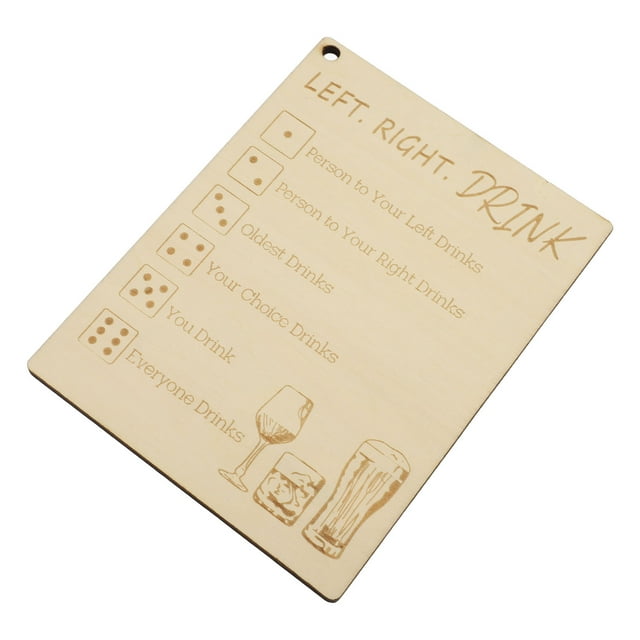 Left Right Drink Drinking Game, Left Right Center Drinking Game Wood with for Adults for Bar